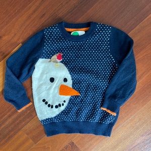 Mini Boden Boys Holiday Snowman Sweater sz 3T-4T
